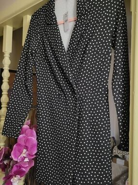 Express Black and White Polka Dot Blazer Dress